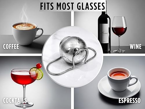 Miniatura 7 de 2 bolas de whisky de acero inoxidable XXL premium de 55 mm con bandeja para congelador - Piedras para enfriar whisky, bolas de hielo