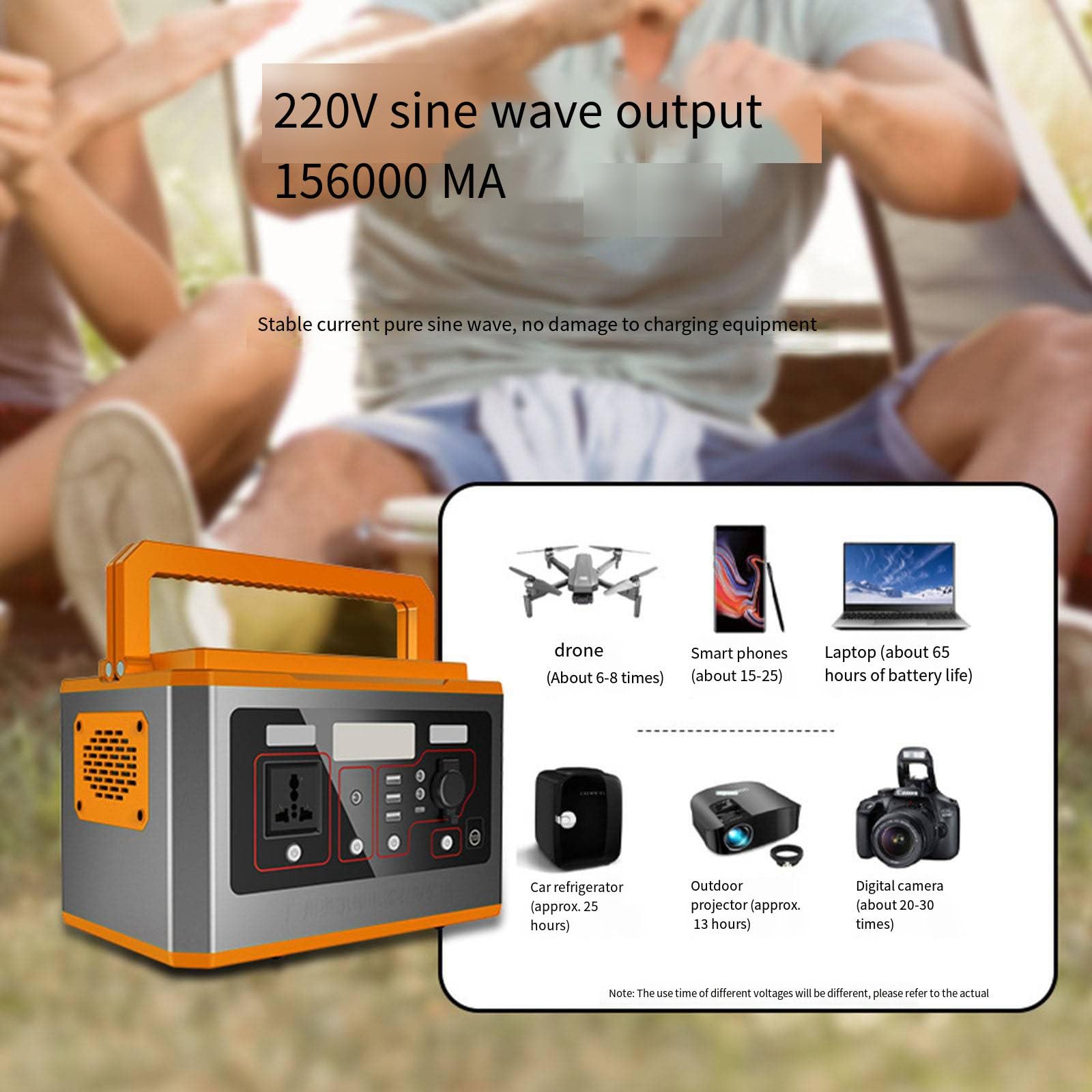 Alimentation de Secours extérieure 500 W pour la Maison, boîtier Solaire Portable, Alimentation d'urgence pour Camping et Voiture.