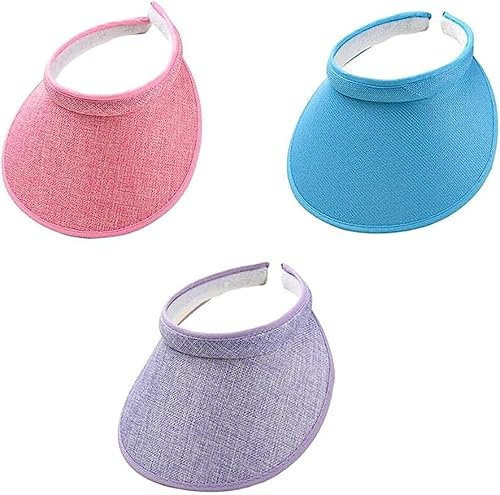 Miniatura 7 de Visera de ala ancha para mujer, protección UV, UPF50+, visera deportiva de verano para tenis, voleibol, correr, trotar, ciclismo, pesca