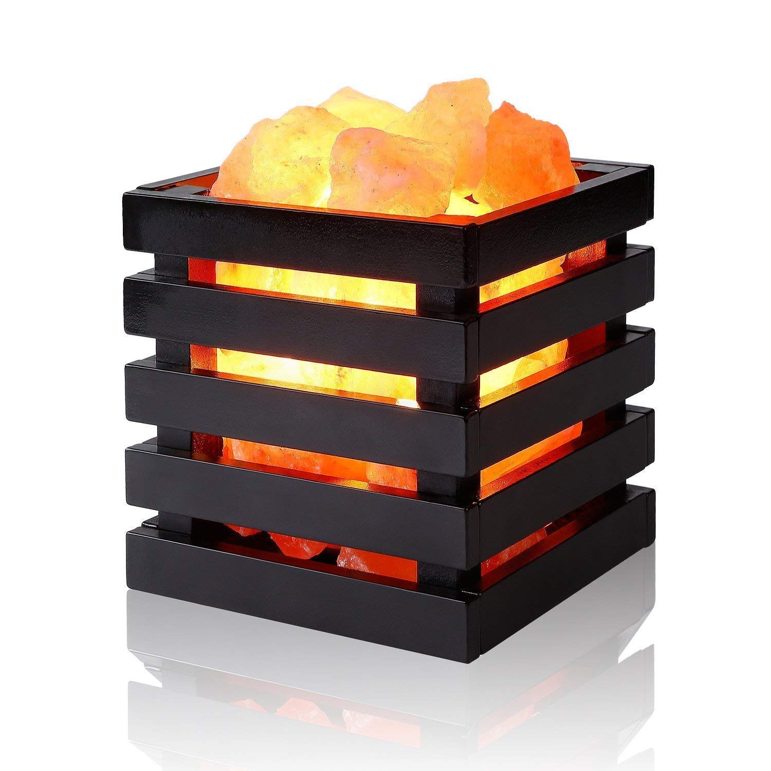 Home Improvement / Fine Lighting Table Lamp Desktop Light Salt Lamp Natural Crystal Rock Salt Lamps Night Light Creative Design Table Lamp E14 Black Wood Light Frame Dormouse Bedside Lamp Floor Lamps