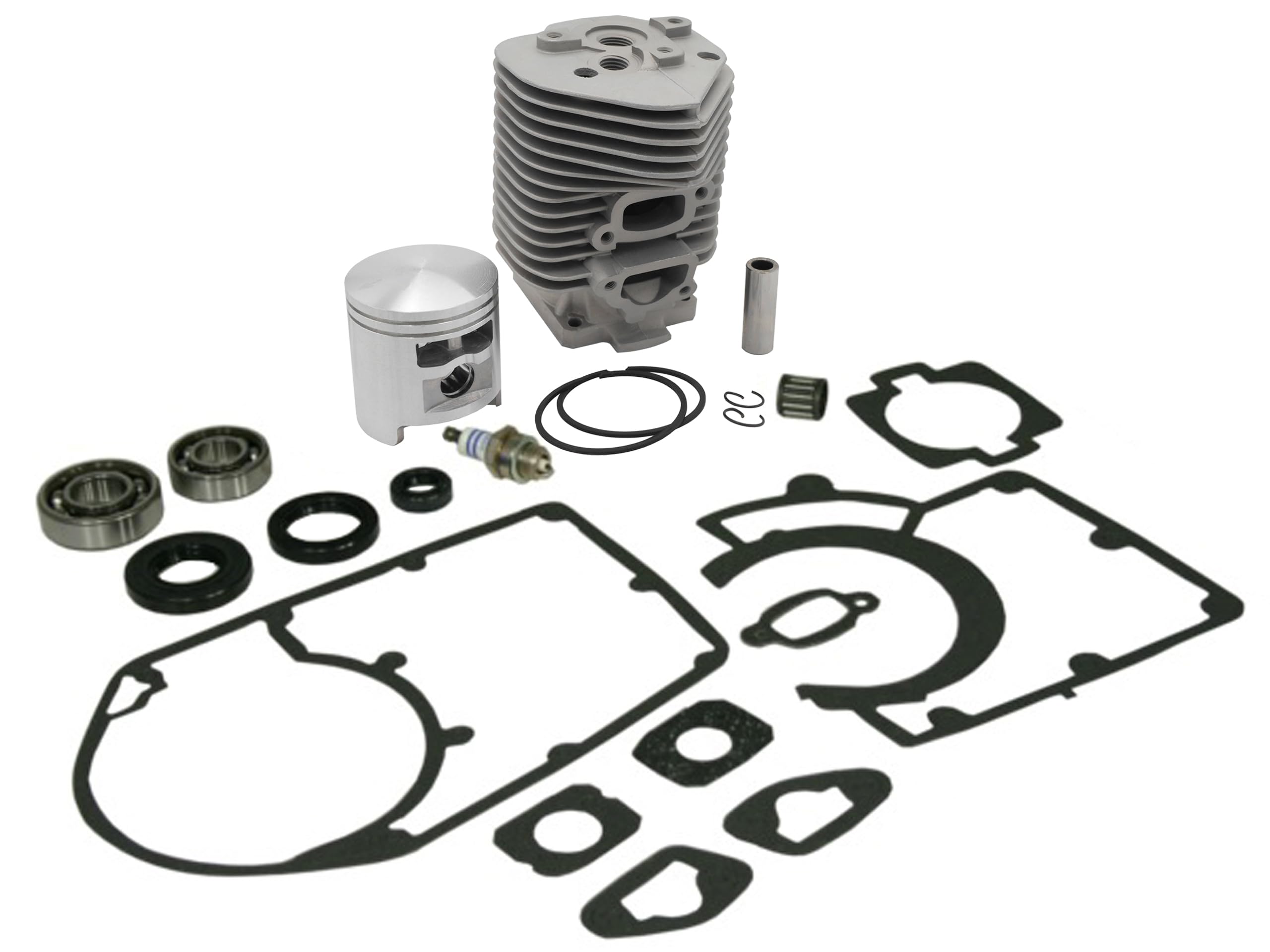 Sägenspezi Zylinder Kolben Set passend für Stihl 050 AV 051 AV 52mm inkl. Dichtsatz, Zündkerze, Kurbelwellenlager und Kolbenbolzenlager