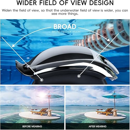 Miniatura 4 de Gafas de natación para adultos, antiniebla, sin fugas, con visión clara, gafas de piscina con sello profesional