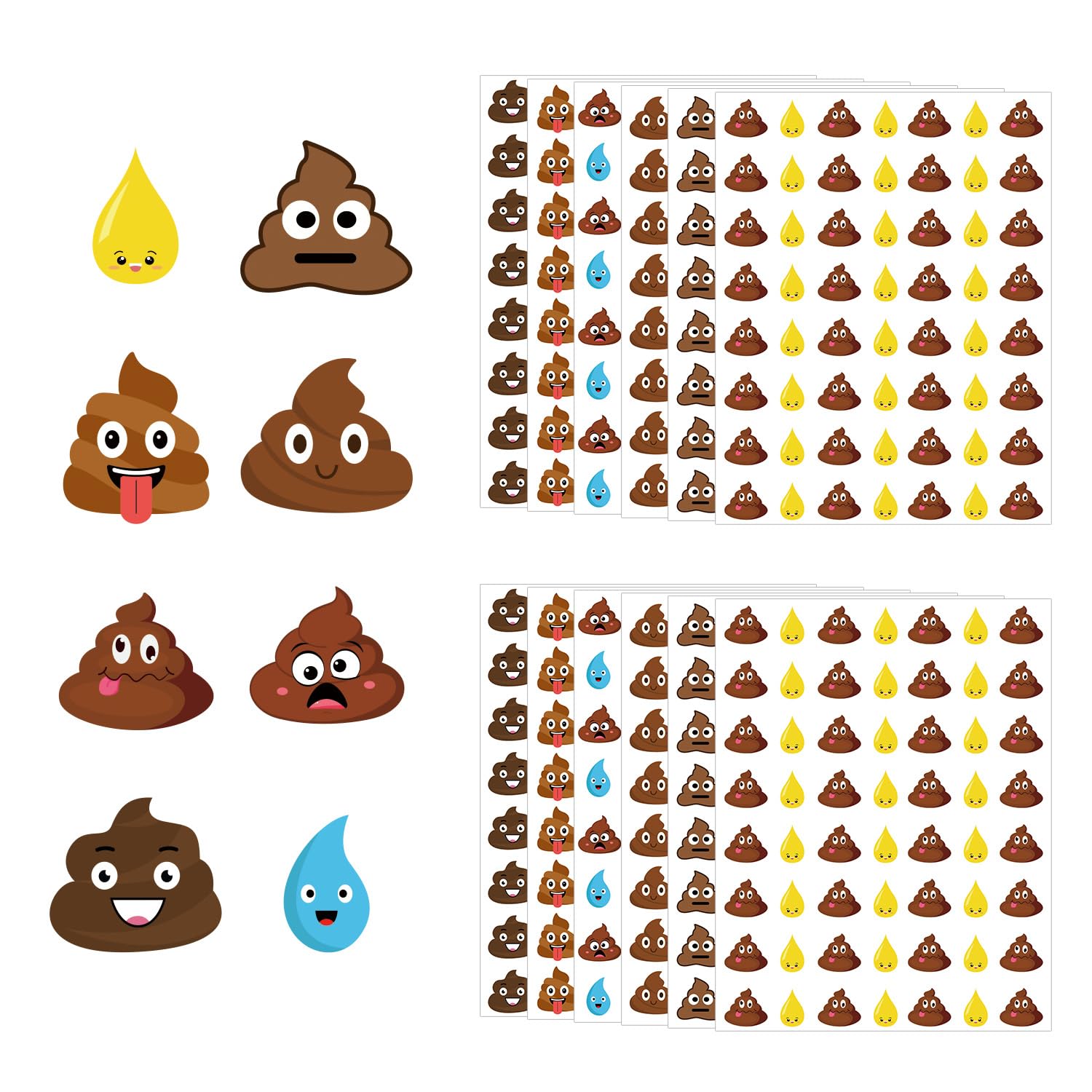 608pcs Funny Potty Training Stickers