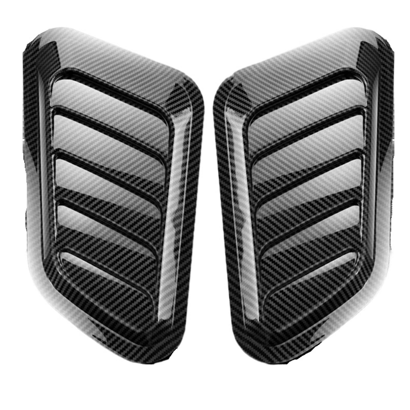 TILIEINE Car Front Side Air Vent Cover 1Pair Car Decorative Cell Air Flow Intake Hood Scoop Bonnet Vent Cover Stickers Universal Decoration Styling(Carbon Fiber Look)