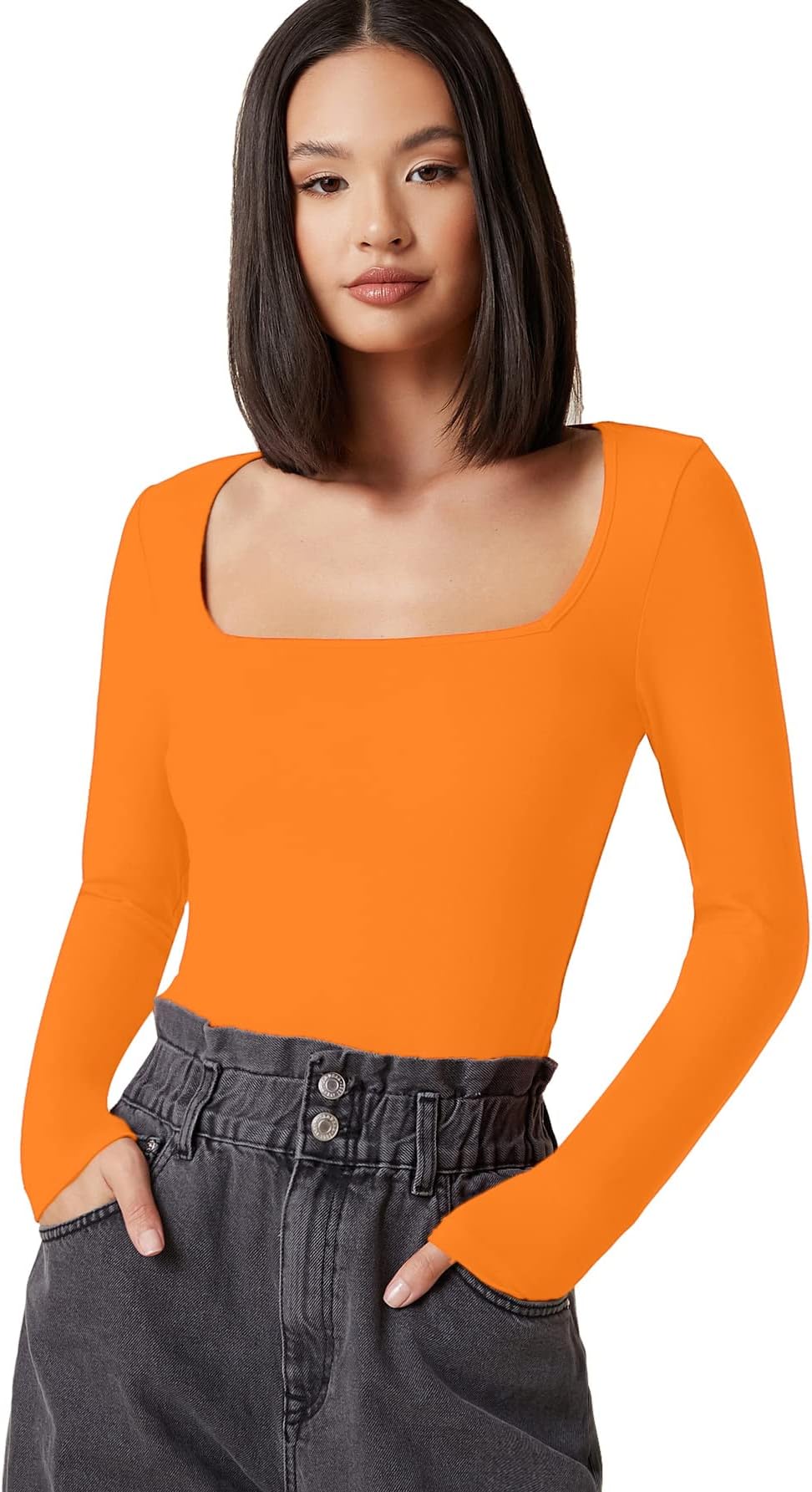 AahwanWomen's & Girl's Solid Long Sleeve Polyester Slim Fit Top