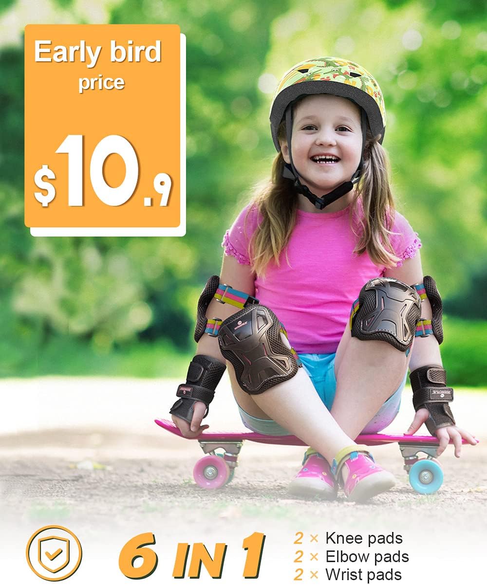 MOUNTALK Knee Pads for Kids/Toddler, Boys and Girls Skate Pads Protective Gear Set with Elbow Pads, Wrist Guards and Knee Pads : Sports & Outdoors