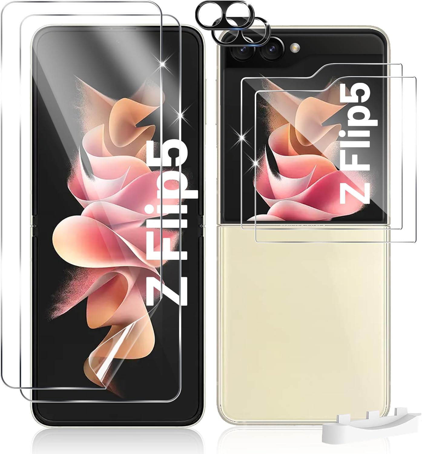 TQLGY 6 in 1 for Samsung Galaxy Z Flip 5 Screen Protector, 2 Pack
