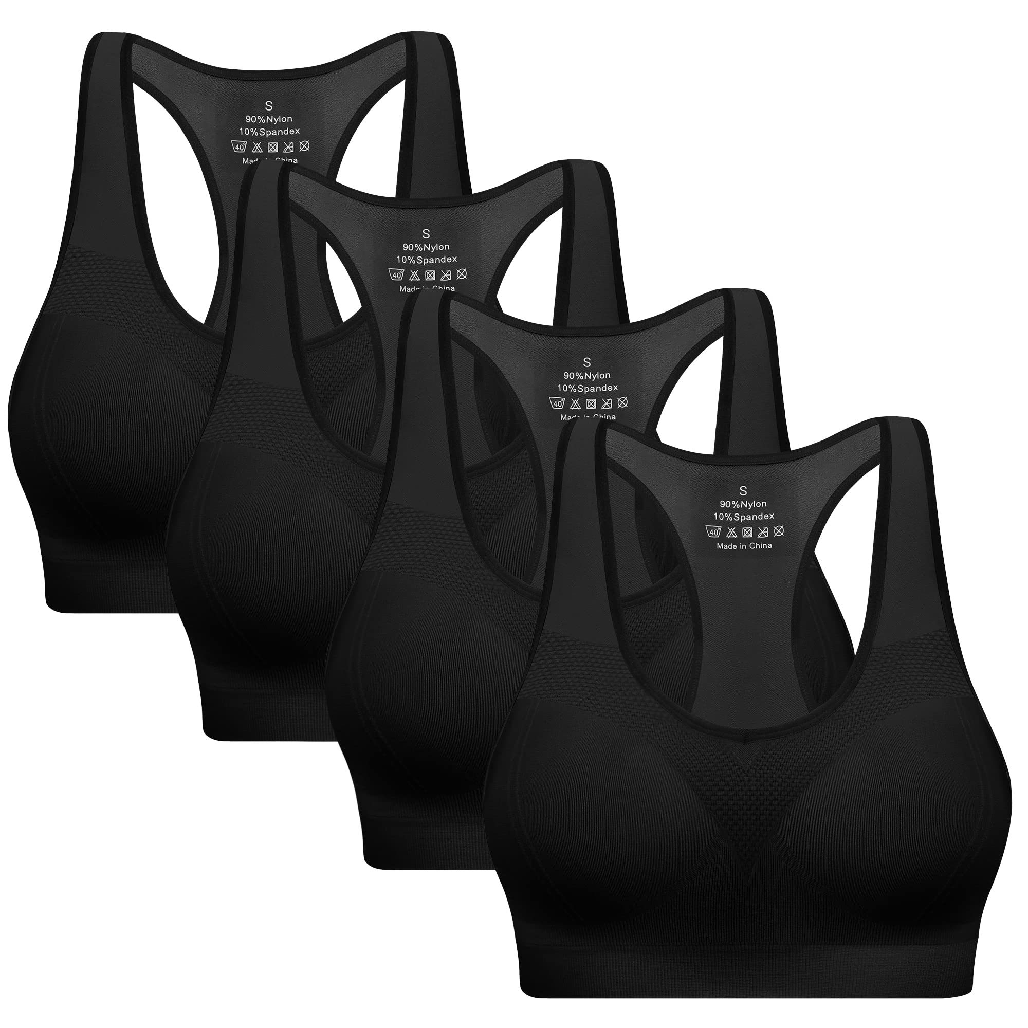 Racerback Sports Bras for Women with Pads - High Impact Athletic Tank Tops for Yoga and Workout Brassieres Bra