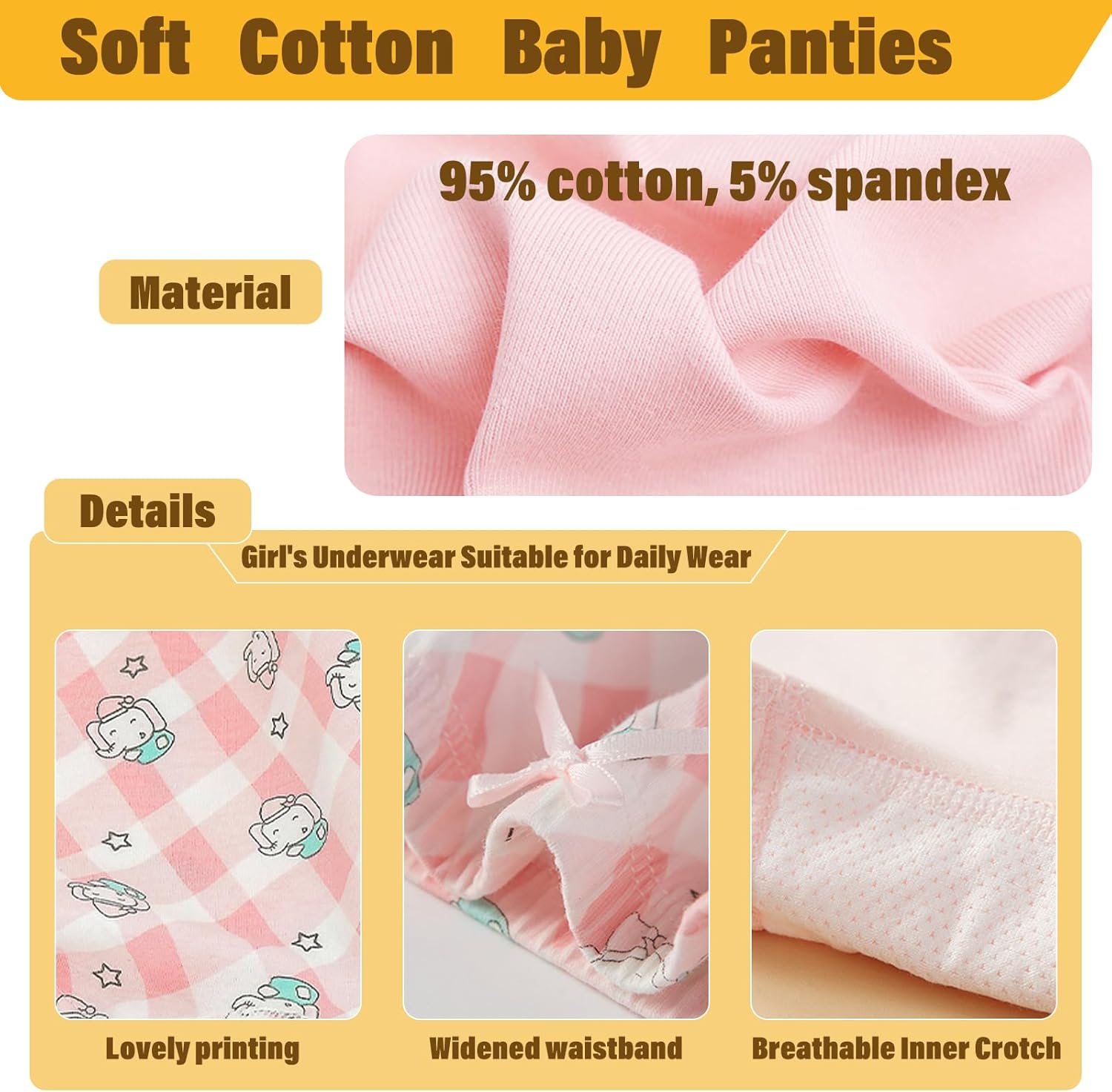 Little Girls Underwear Soft Breathable Cotton Panties with 8 Packs Toddler Panties Boyshorts 2-10 Years - Image 3