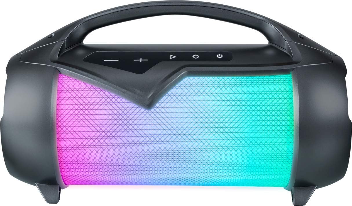 BIGBENInteractive Party Lite Speaker With Light Effects - Black, Bluetooth, Auxiliary, USB