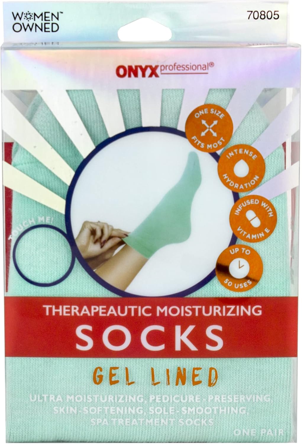 Onyx Professional Gel Infused Moisturizing Socks for Dry Feet, One Pair Spa Socks, for Men or Women : Beauty & Personal Care