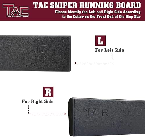 Miniatura 8 de TAC - Estribos de francotirador compatibles con Dodge Ram 1500 Crew Cab 2019-2023 excepto Ram 1500 Classic Camión Pickup de 4 pulgadas con textura