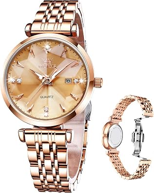 OLEVS Women Watches Luxury Dress Ladies Watch Rose Gold Waterproof Watch