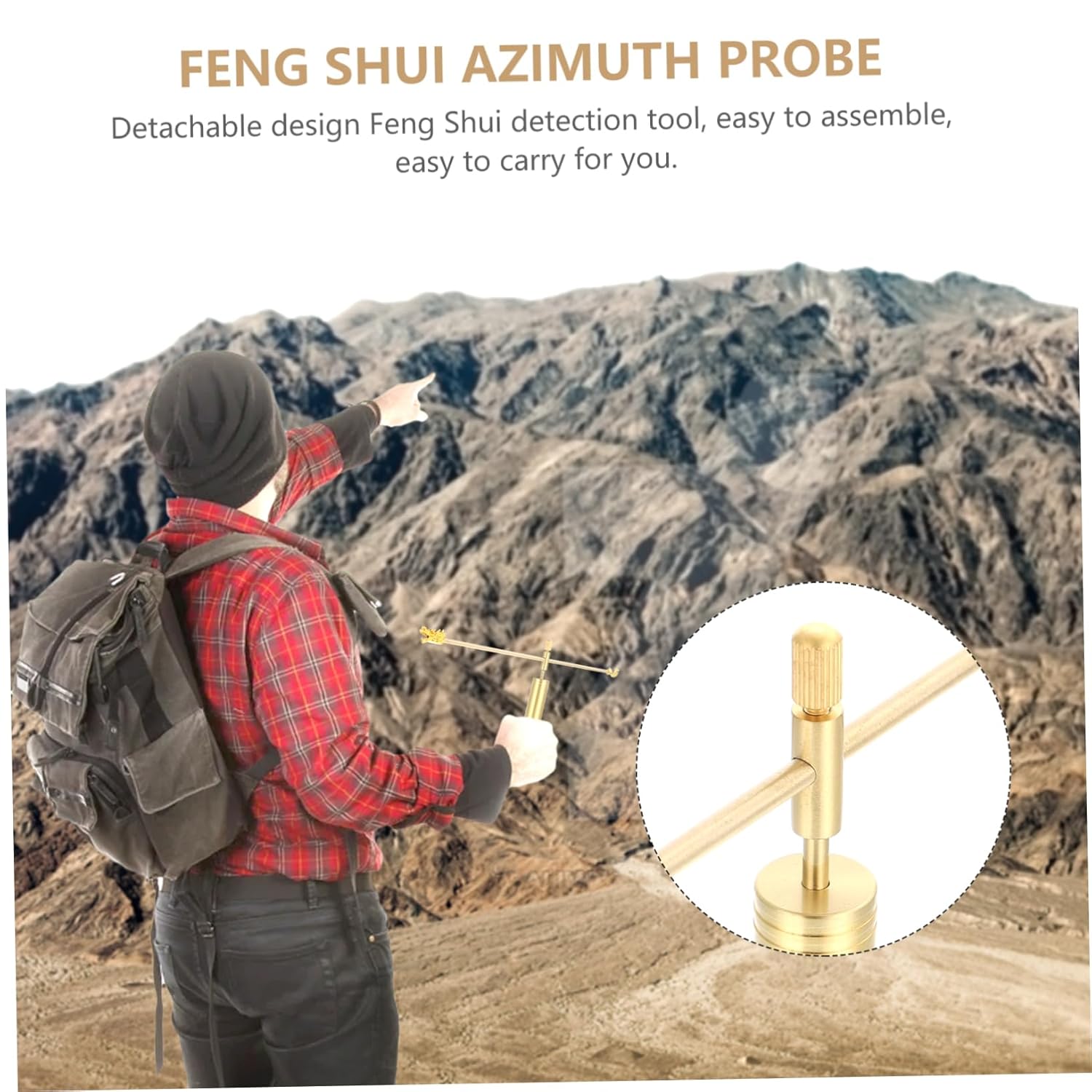 Luxshiny Water Detection Dowsing Rod Feng Shui Probe Portable Divining Probe Rod Design