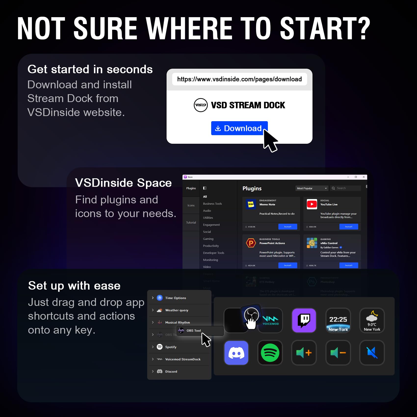 Stream Controller Deck, All-in-One Macro Tastiera per Gaming Streaming, Tasti di scelta rapida personalizzabili Soundboard Pad per PC, Mac