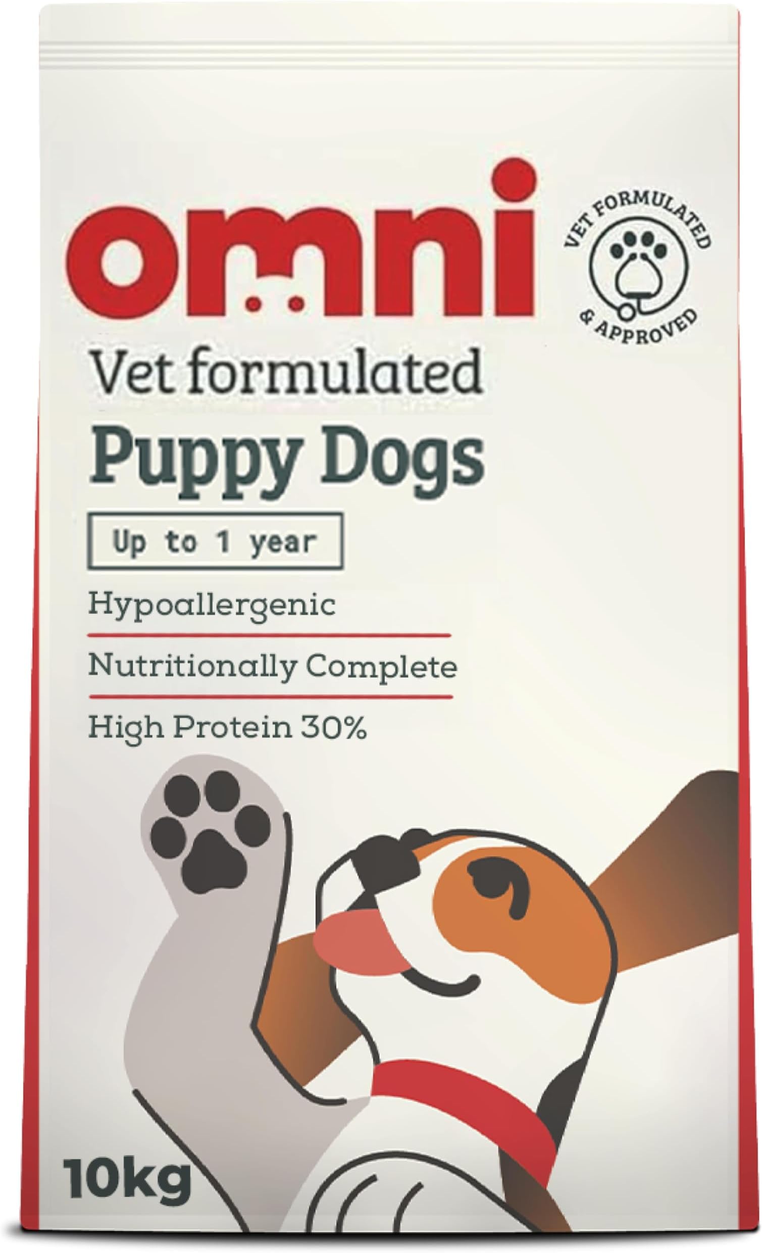 OMNI Hypoallergenic Dog Food for Puppies 10Kg - Protein-Rich Dry Puppy Kibble, Made in the UK with Natural Ingredients, Backed by Vets, Supported By Science, Dragons’ Den Winners