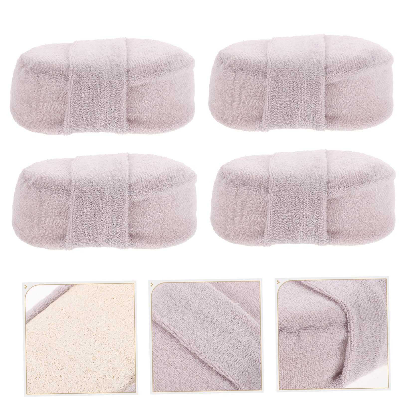 Didiseaon 12pezzi Spugne Esfolianti Luffa Naturale Panni Doccia Per Uomo e Donna Scrubber Morbido Per Bagno Pad Per Esfoliazione Della Grigio