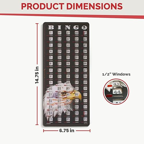 Vista 16 de MR CHIPS Tarjetas de bingo deslizantes a prueba de atascos con ventanas deslizantes, paquete de 10 unidades en estilo marrón