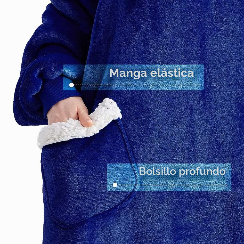 CASKIE Manta de Sudadera con Capucha de Invierno XXXL para Mujer y Hombre, Batamanta Sudadera Manta con Capucha, Blanket Hoodie de Tejido Felpa Suave con Bolsillo Frontal, Manta Bata Gigante