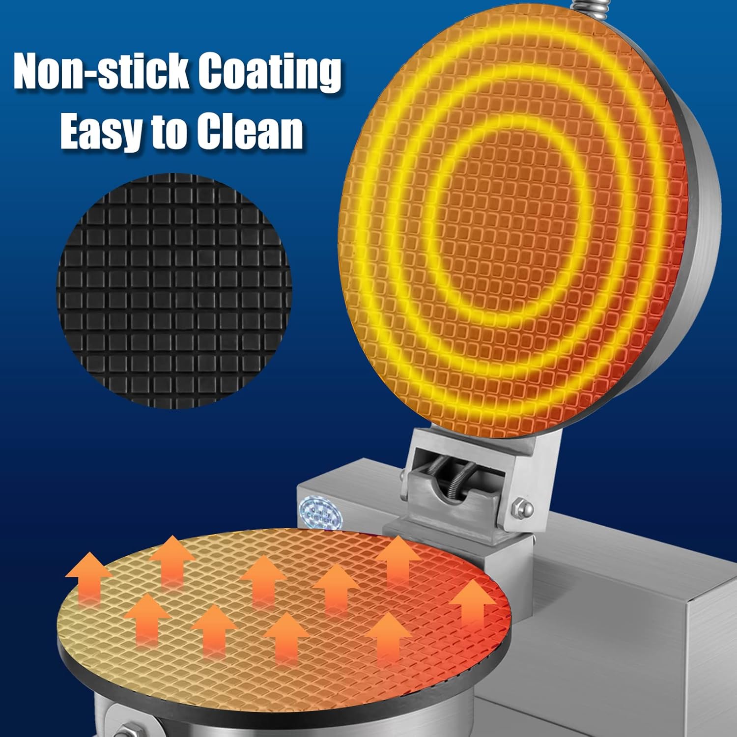 Buy QEERBSIN Digital Ice Cream Cone Machine 1200W Commercial Waffle