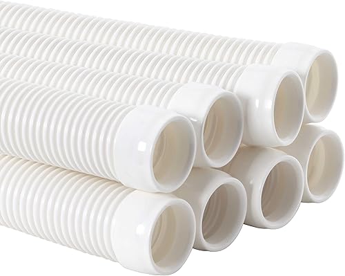 U.S. Pool Supply Manguera para aspiradora de piscina, juego de 8 piezas de manguera de piscina, secciones de conector en espiral flexible blanco de