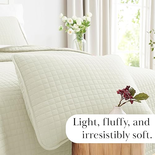 Vista 60 de Fundas Southshore Fine Linens Vilano Springs, para almohada, acolchadas, Microfibra, Pizarra, 20" x 36" 01 - Blanco brillante