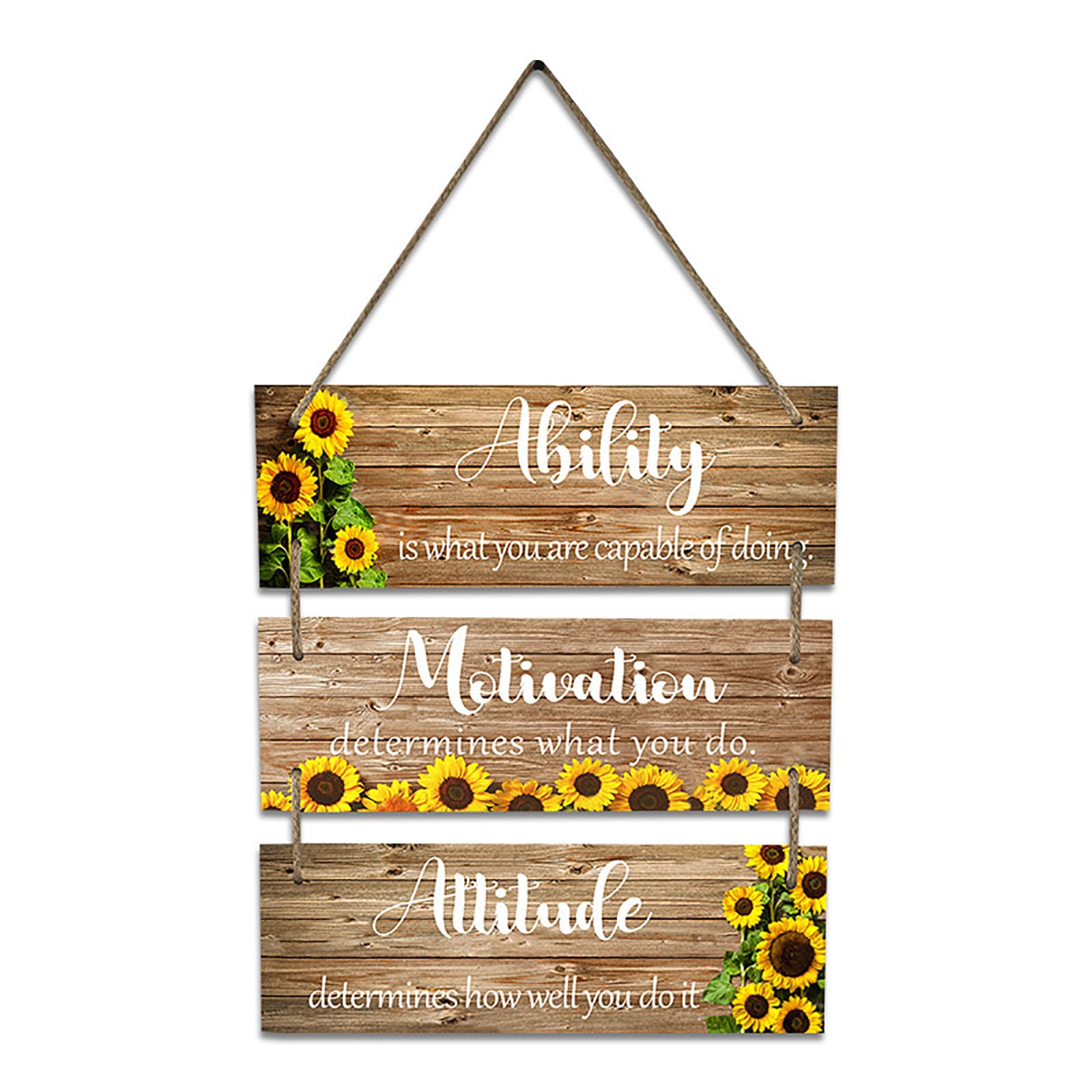Oxxggkao Wood Offices Wall Hanging Signs Uplifting Messages Inspirational Quotes Ability Motivation Attitude Decorative Plaques Offices Wooden Wall Hanging Sign
