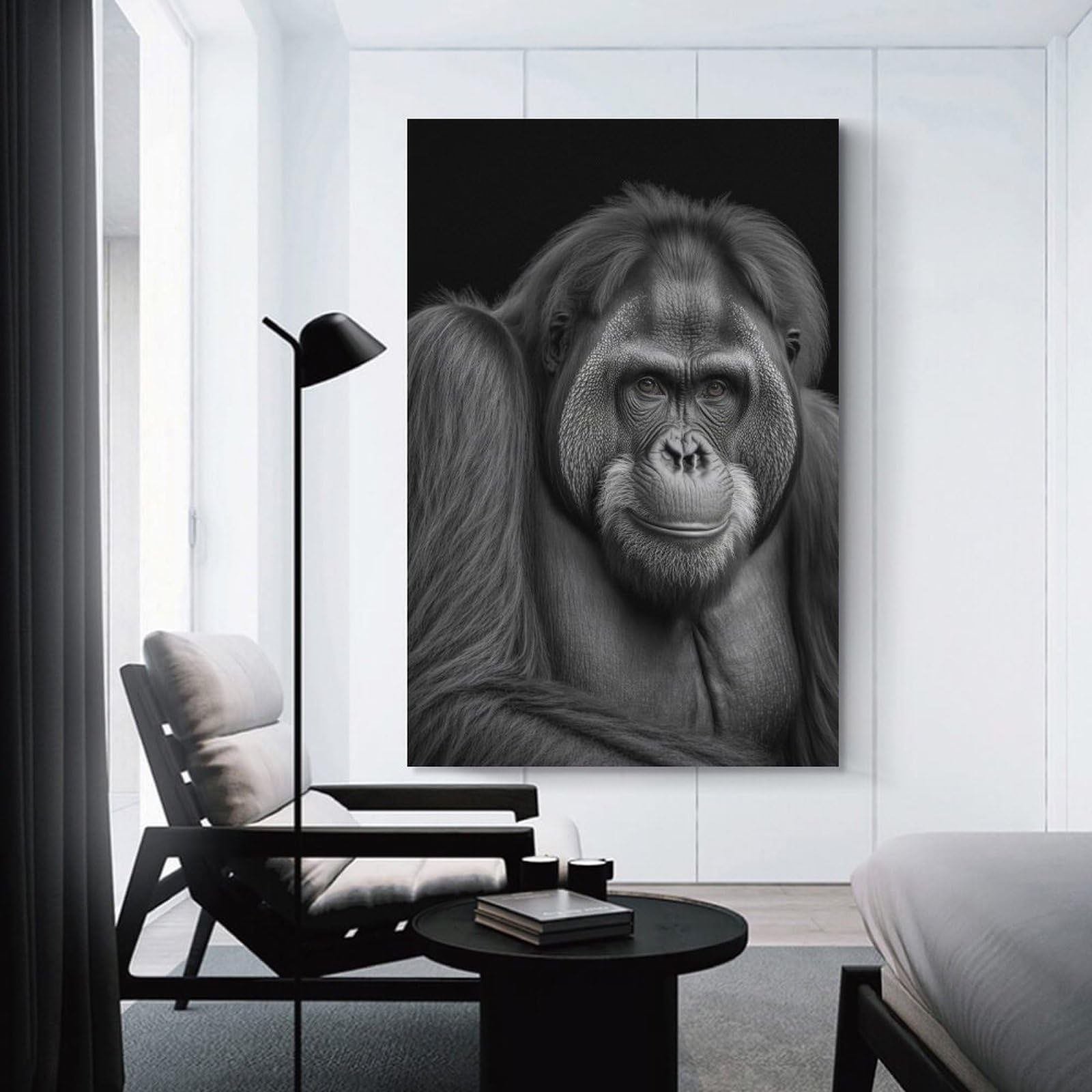 Junmoney Portrait of An Orangutan Canvas Wall Picture, 20x30inch(50x75cm), for Flats, Guest Rooms Or Compact Rooms, An Easy Choice for New Home Styling
