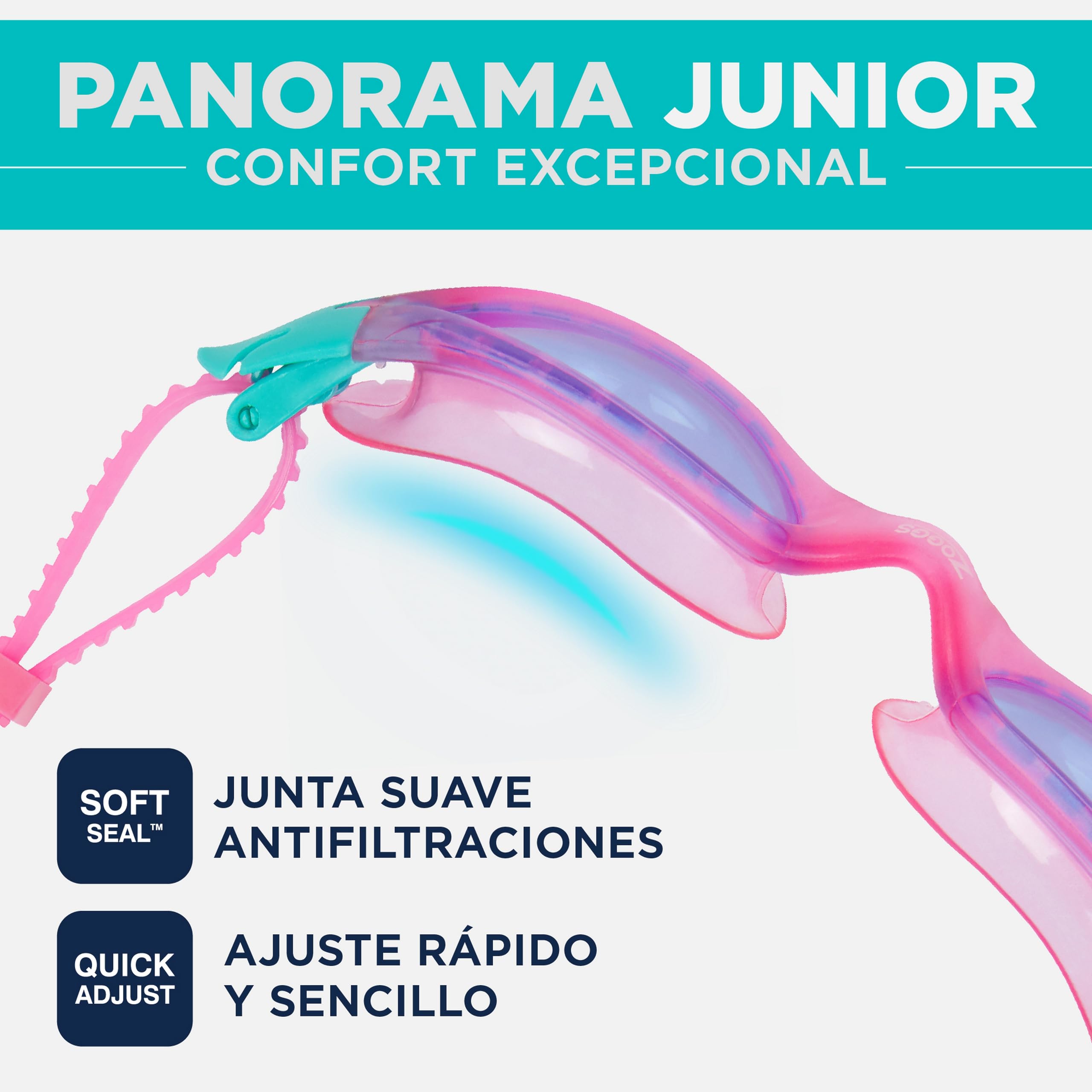 Zoggs Panorama Junior Gafas de Natación para Niños – Gafas de Piscina para Niños Antivaho con Protección UV Tintada, Sello Antifugas y Visión Amplia