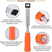 Vista 3 de Juego de 4 cinceles de madera para carpintería, cinceles de madera para carpintería con extremo de martillo de acero, herramientas de madera, juego