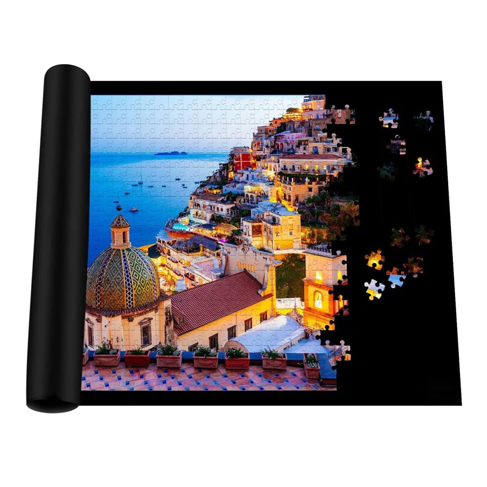Mata do puzzli, dywan puzzli, mata do 1000 1500 elementów, praktyczne akcesoria do przechowywania puzzli (czarny)