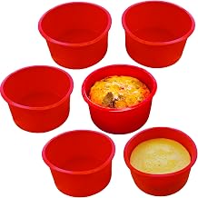 PetriStor 6 Pieces Silicone Baking Moulds 10 cm – Air Fryer Cake Mould – Round Oven Mould – Non-Stick Mould for Baking Chocolate Cakes