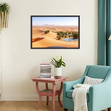 40x60cm Picture Frame Black, Aluminium Photo Frame Large for Posters, Photos and Puzzles, Metal Frame for Living Room, Office, Gallery Wall Mount Display