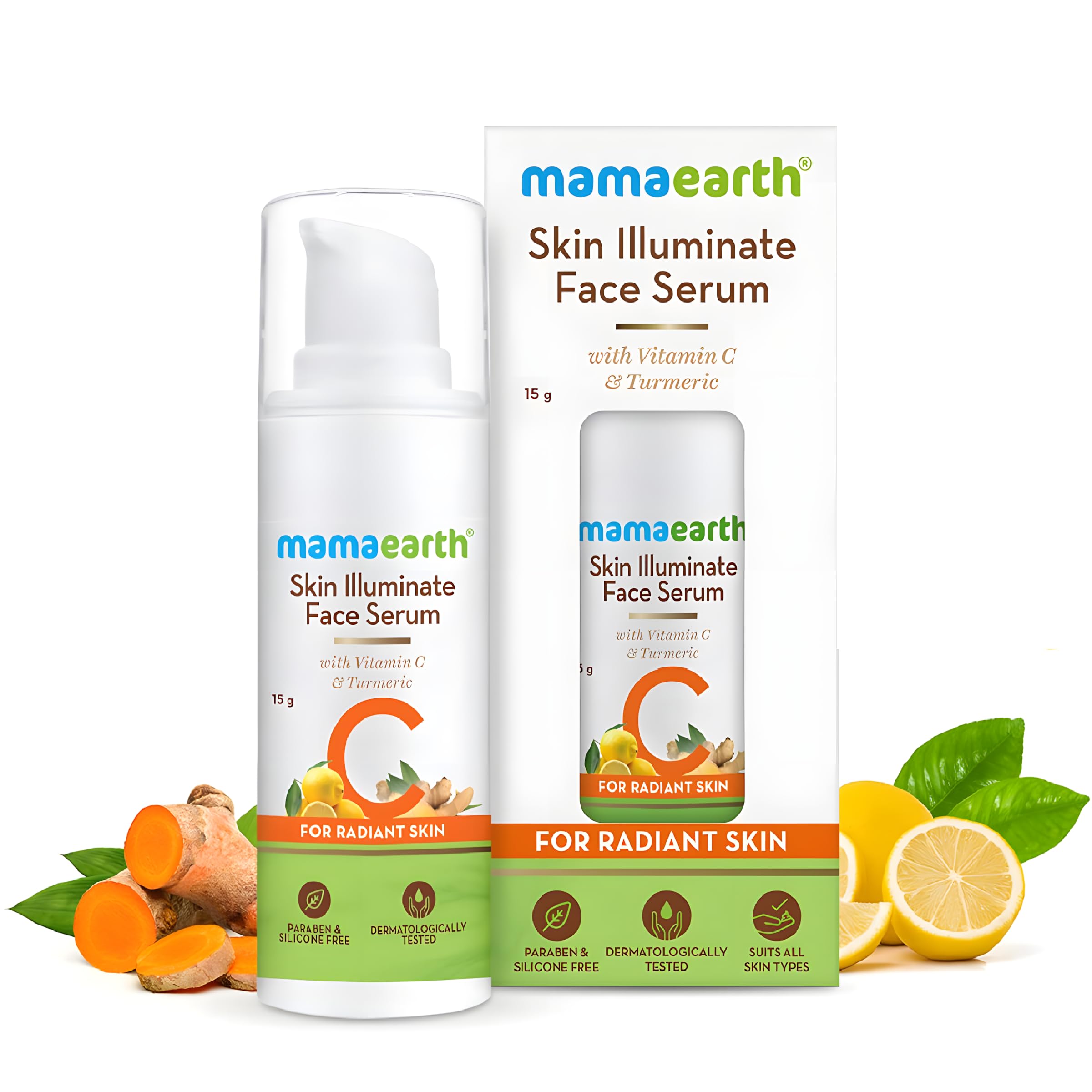 Mamaearth Skin Illuminate Face Serum for Radiant Skin with Vitamin C and Turmeric (15g)