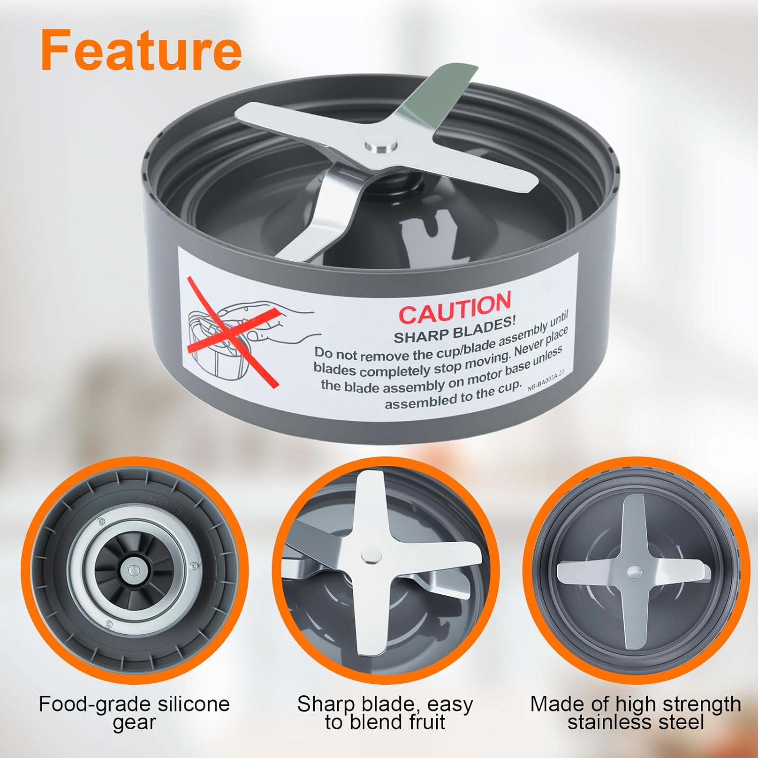 2-Pack Replacement Extractor Blade Set, Fit for NutriBullet 600w/ 900w Pro Series Blender with Food-grade Silicone Rubber Gaskets Seal Ring for NutriBullet Blender Blade Replacement Parts