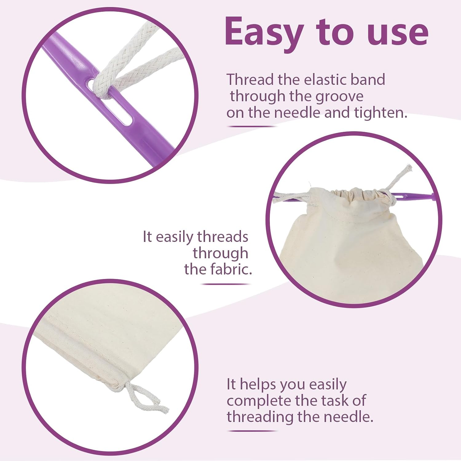 2 PCS Purple Thang for Sewing Projects, Purple Thing Sewing Tool, Multifunctional Accessories for Crafting, Quilting, Sewing Craft Projects Use Thread Rubber Band Tools