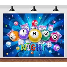 5x3ft Fabric Bingo Night Backdrop Snooker Game Time Colorful Lottery Balls and Tickets Background for Winning Ball Gaming Party Decorations Men Photo Studio Props