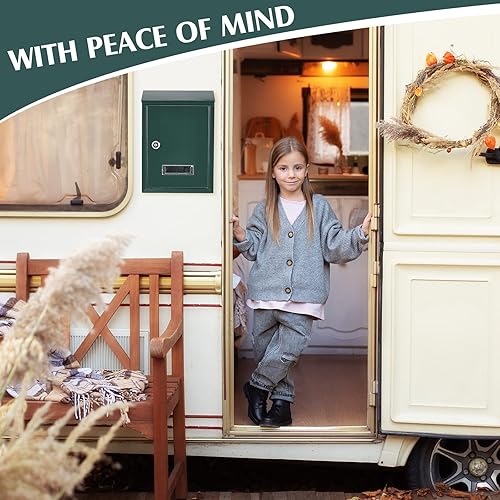 Miniatura 6 de Amylove Buzones de correo resistentes a la intemperie con cerradura de llave, buzón de metal con bloqueo de seguridad con ranura para exterior, gran