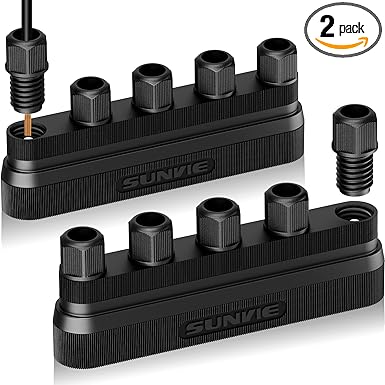 SUNVIE Low Voltage Wire Connector 5-Way Landscape Lighting Wire Connectors Fastlock3 12-20 Gauge Landscape Wire Junction Hub Connector for Landscape Lights Pathway Lights Low Voltage Cable, 2 Pack