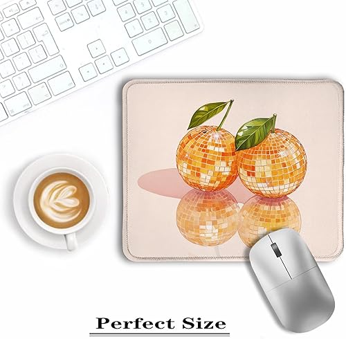 Miniatura 3 de Alfombrilla de mouse naranja, alfombrilla de mouse de bola de disco naranja retro Y2K para mouse inalámbrico, computadora portátil, accesorios de