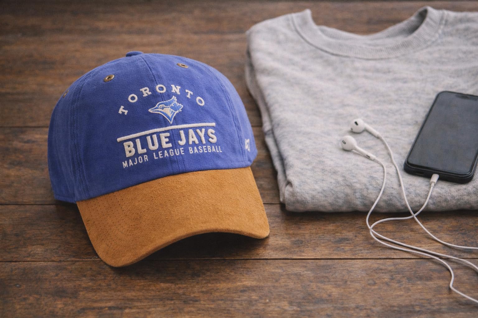 47 MLB Toronto Blue Jays Clean Up Windham Suede Hat – Adjustable Strapback MLB Baseball Cap, Relaxed Fit Cotton — view 5