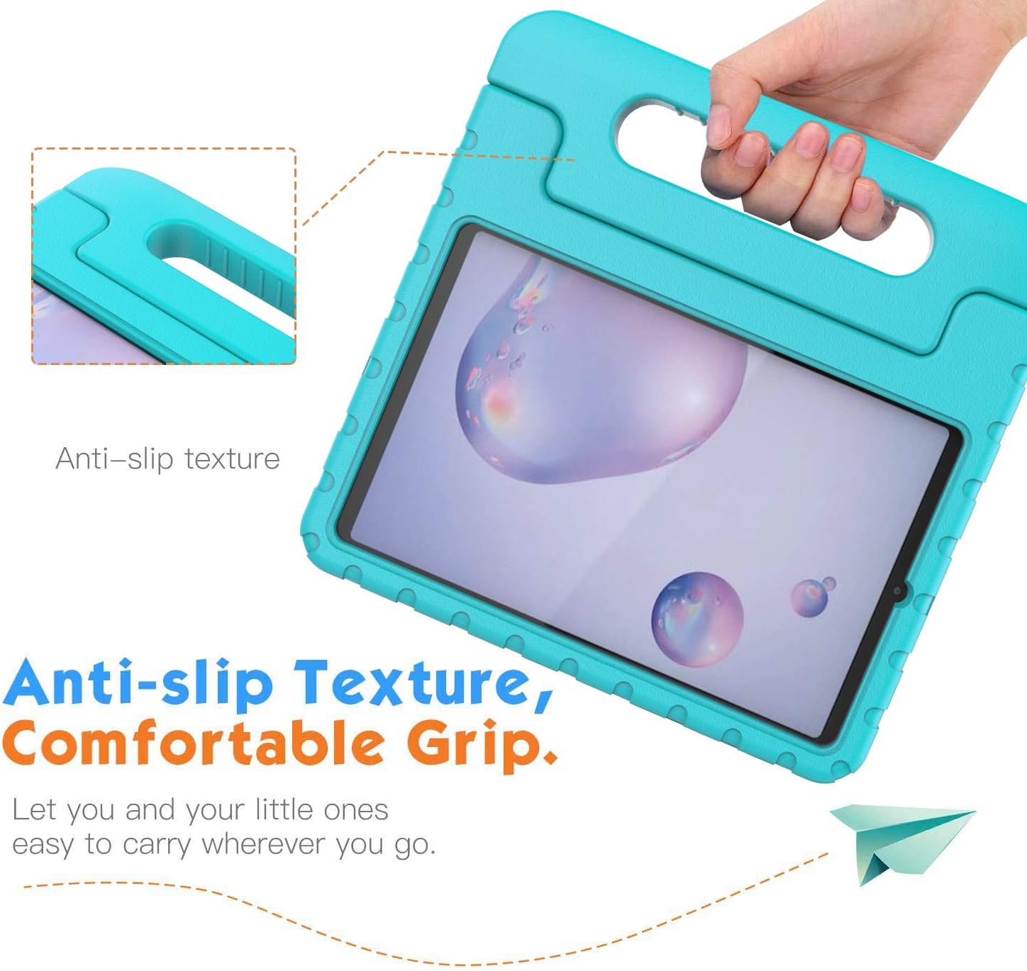 BMOUO Kids Case for Samsung Galaxy Tab A 8.4 2020 SM-T307, Galaxy Tab A 8.4 Case, Shockproof Light Weight Protective Handle Stand Kids Case for Samsung Galaxy Tab A 8.4 inch 2020 - Turquoise