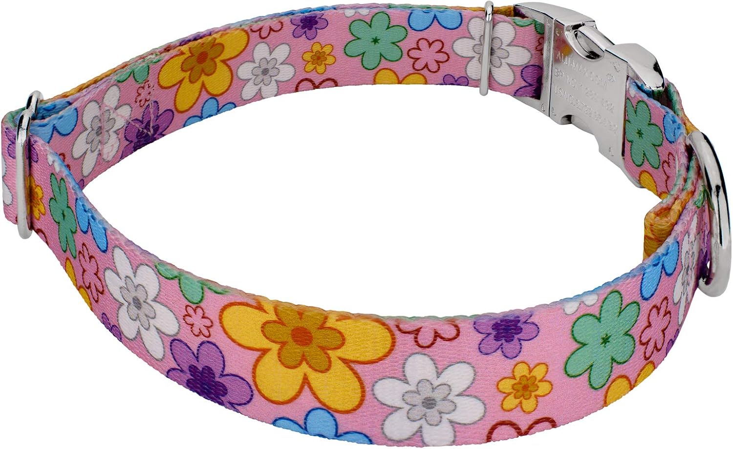 Country Brook Petz - Premium May Flowers Dog Collar and Leash - Floral Collection Featuring Charming Designs (1 Inch, Large)