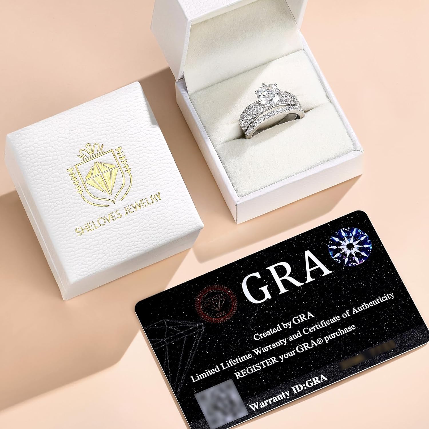 SHELOVES Moissanite Wedding Rings Set for Women 925 Sterling Silver Engagement Rings Bridal D Color VVS1 Round Cut Sz 5-10 - Image 6