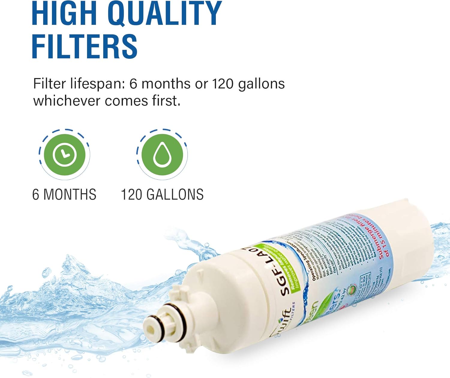 Swift Green Filters Replacement water filter for LG LT700-P, 46-9690, ADQ36006102, ADQ36006101,EFF-6032A,PH21410 (1Pack) Made in USA