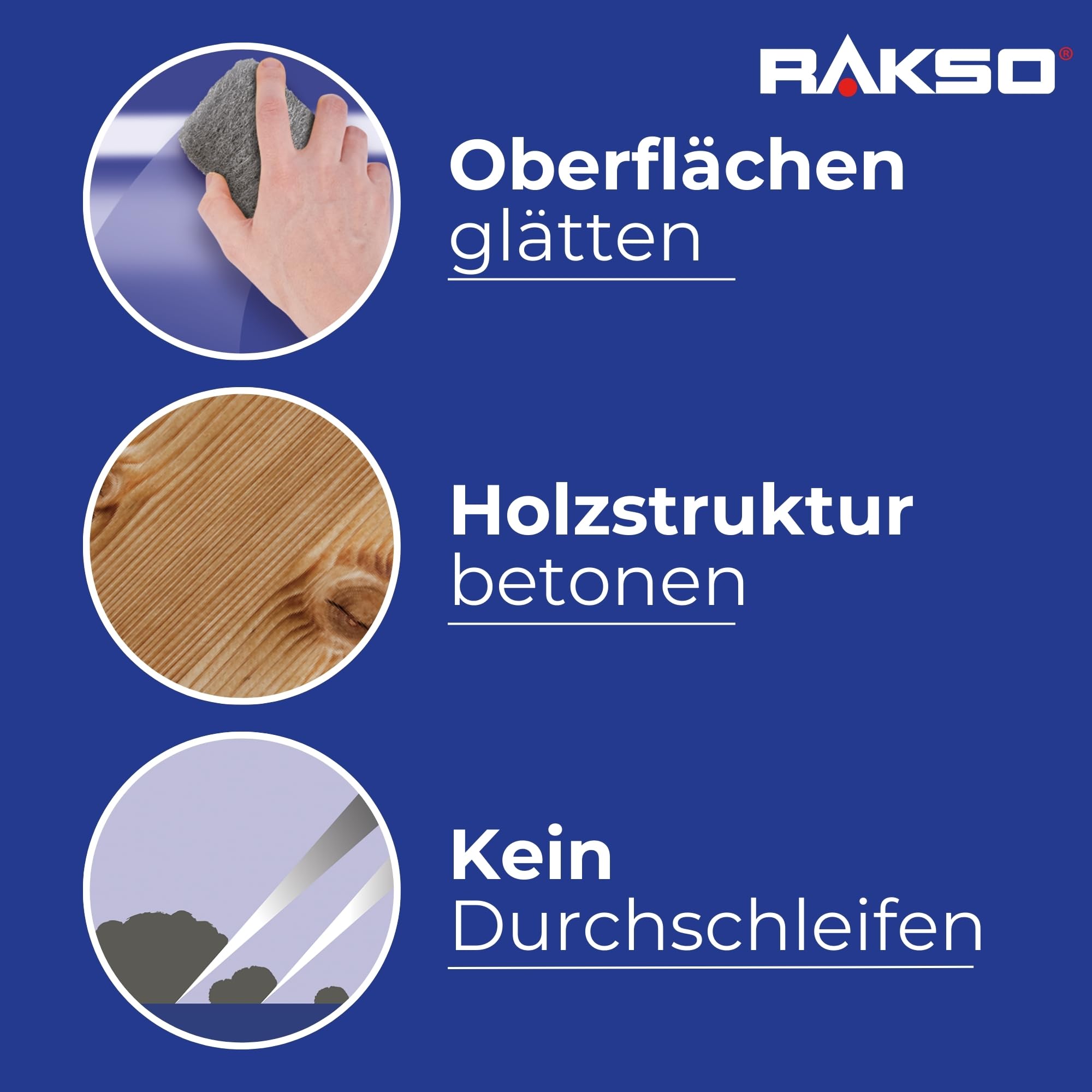 RAKSO Stahlwolle mittel 1-4,8 kg, 24 Banderolen à 200g, glättet Holzoberflächen, entfernt alten Lack v. Antikmöbeln, säubert Hartgummiböden