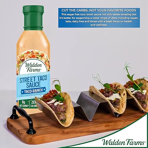 Miniatura 8 de Walden Farms Street Taco Sauce Ranch Aderezo para ensalada, papas fritas, quesadillas, pollo, burritos Tex-Mex y otros aperitivos, botella de 12