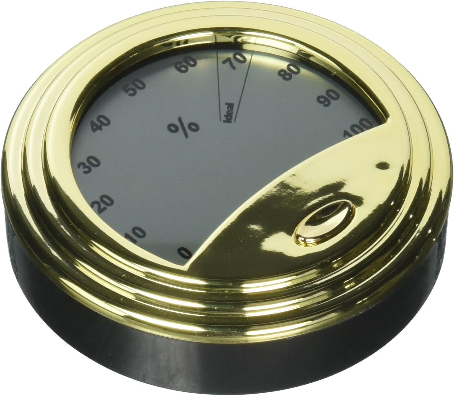 Round Digital Hygrometer & Thermometer, Digital with Analog Readout, Gold Trim, 1 Count