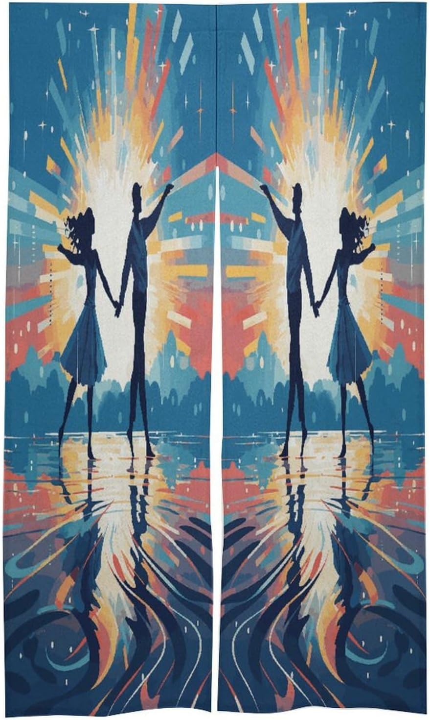 Dancing on Water Door Curtain Printed Doorway Noren Japanese Style Doorway Room Divider Curtains for Privacy Partition Divider Kitchen Home Decorations Wall Hanging