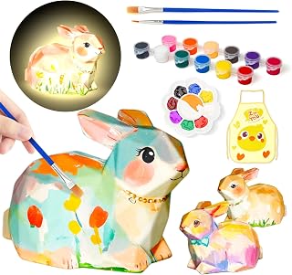 Paint Your Own Bunny Lamp Craft Kits, Arts and Crafts for Kids Ages 8-12, Bunny Night Light Toys Gifts for Girls, Art Supplies Painting Kit for Girls Birthday Christmas Gifts for Kids Ages 3 4 5 6 7+